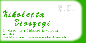 nikoletta dioszegi business card