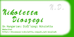 nikoletta dioszegi business card